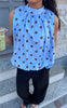 Say INA Copenhagen Top - Diana Dot - Blue W. Brown Dots