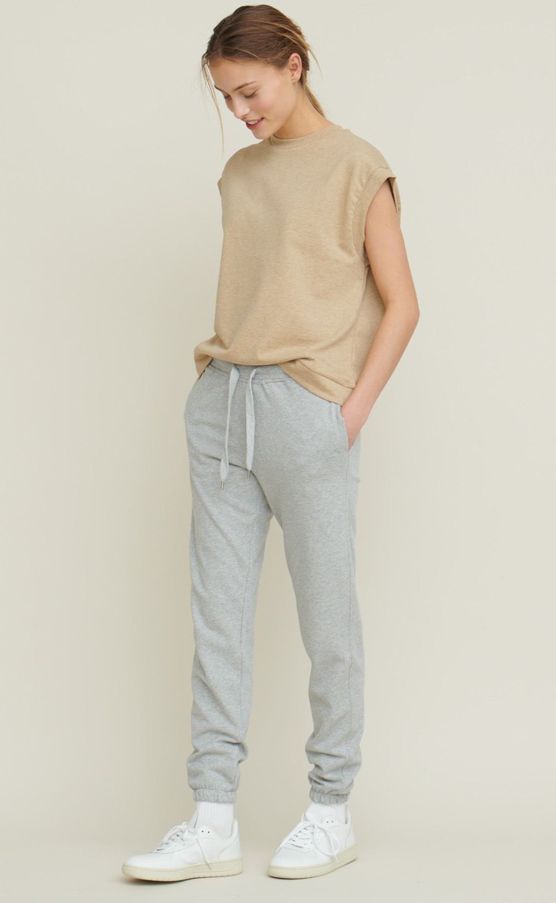Basic Apparel Bukser - Maje - Light Grey Mel.