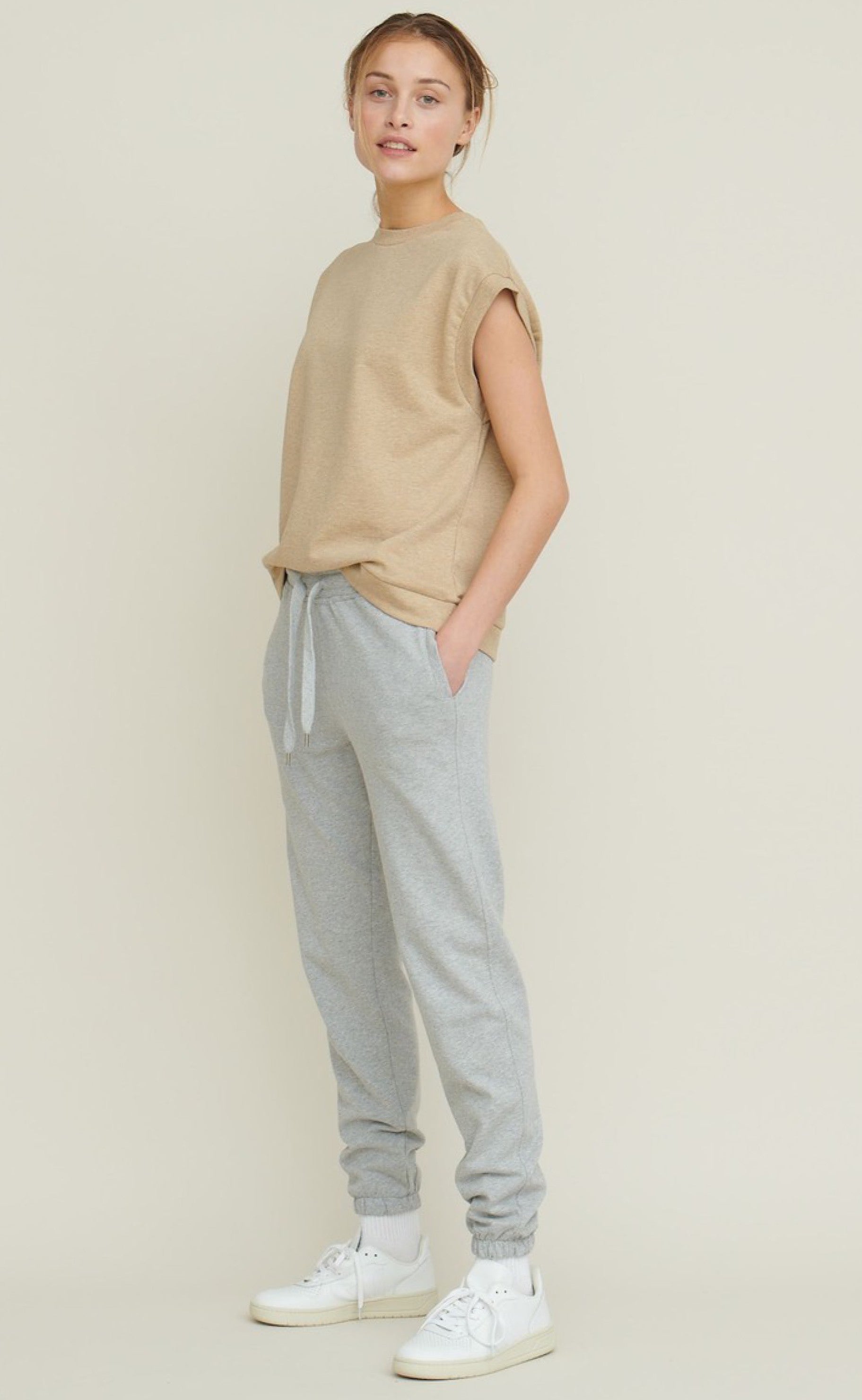 Basic Apparel Bukser - Maje - Light Grey Mel.