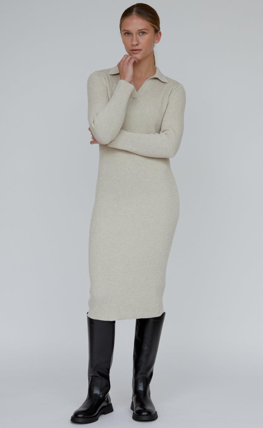 Basic Apparel Kjole - Jemima - Natural Melange