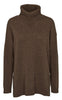 Basic Apparel Strik - Line T-Neck - Brown Mel