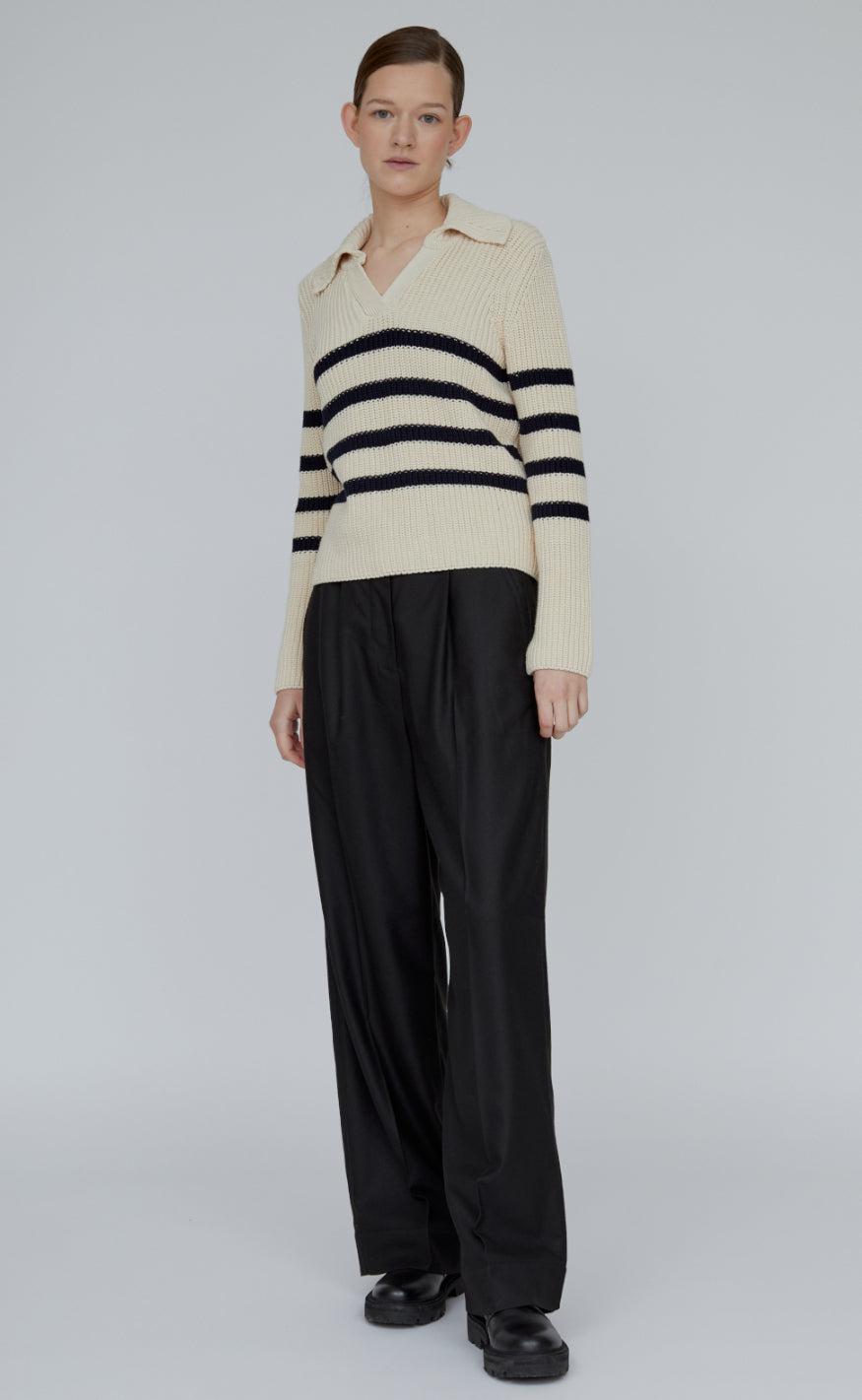 Basic Apparel Sweater - Sweety Polo - Birch/Black