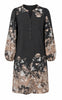 Say INA Copenhagen Kjole - Carly LS - Black w. Flower Print
