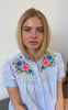Continue Bluse - Camilla Stripe Multi Emb - Blue Stripe Multi Col Embroderi