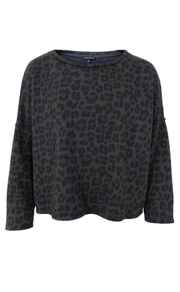 Black Color Sweatshirt - Zelda - Grey Leopard