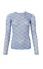 Black Colour Bluse - Anne Mesh - Blue Check