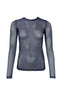 Black Colour Bluse - Anne Mesh - Navy Dot