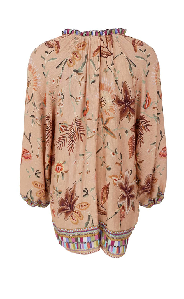 Black Colour Bluse - Art Crepe - Lt. Nougat