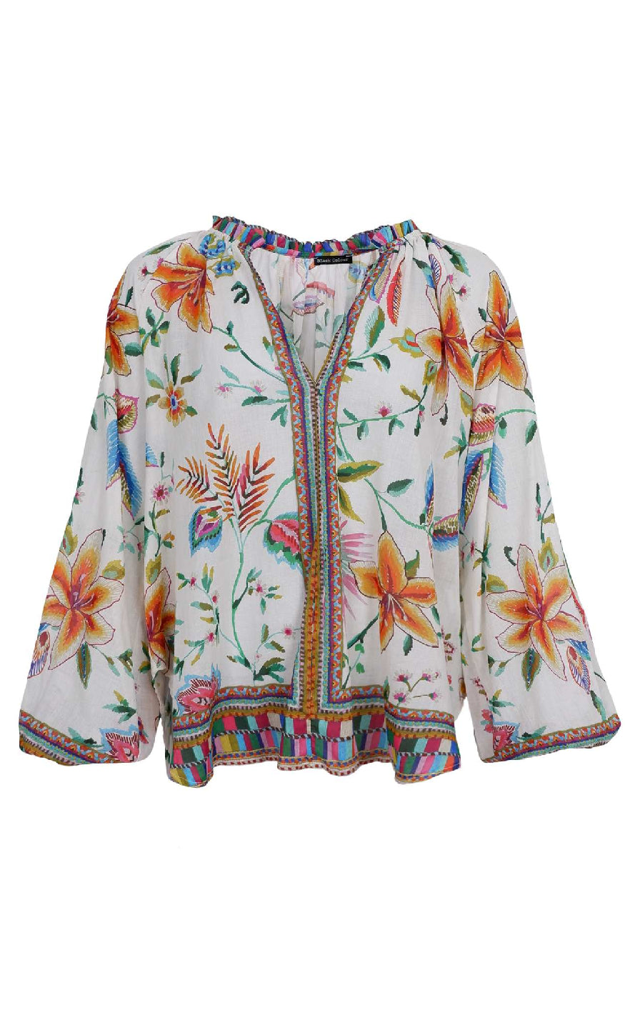 Black Colour Bluse - Art - Warm Orange