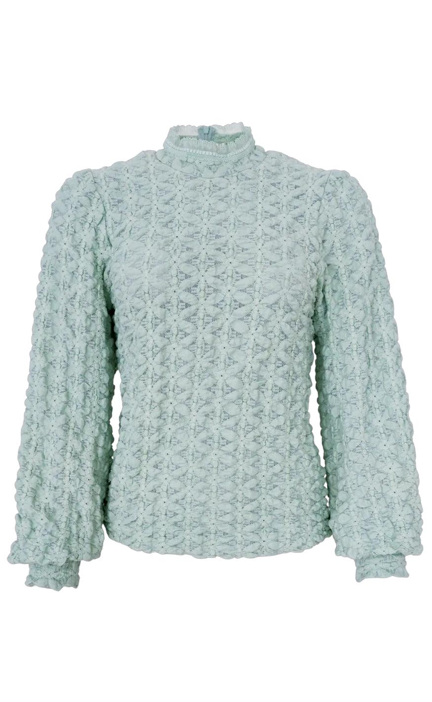 Black Colour Bluse - Eleonora - Pastel Green