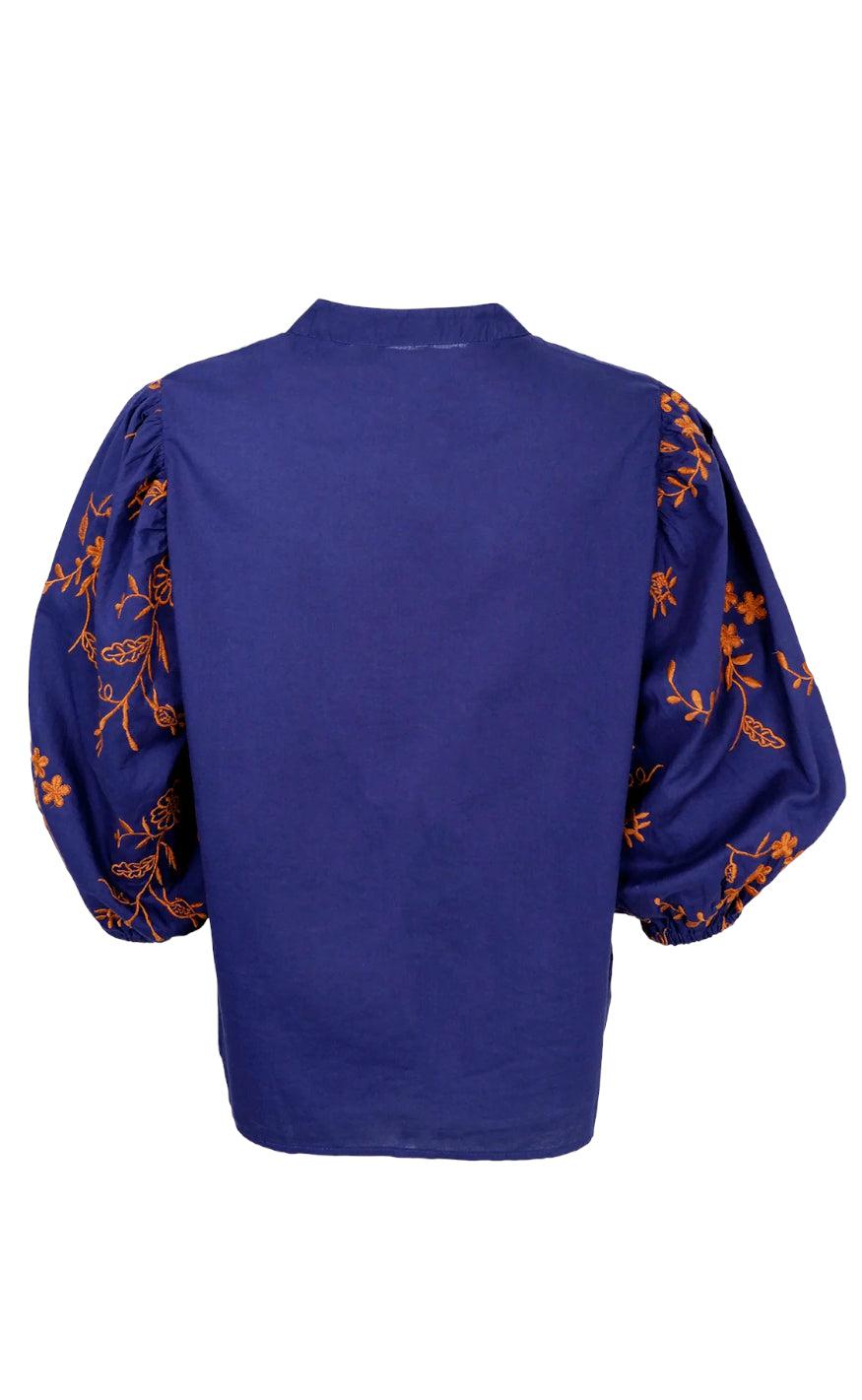 Black Colour Bluse - Fiona - Navy Blue