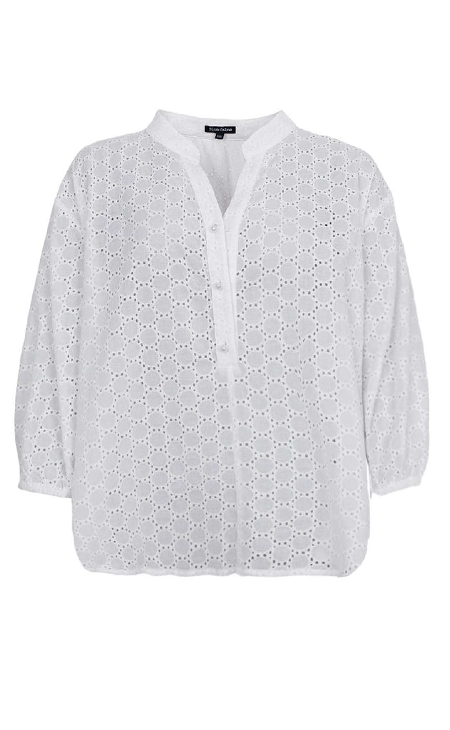 Black Colour Bluse - Frida - White