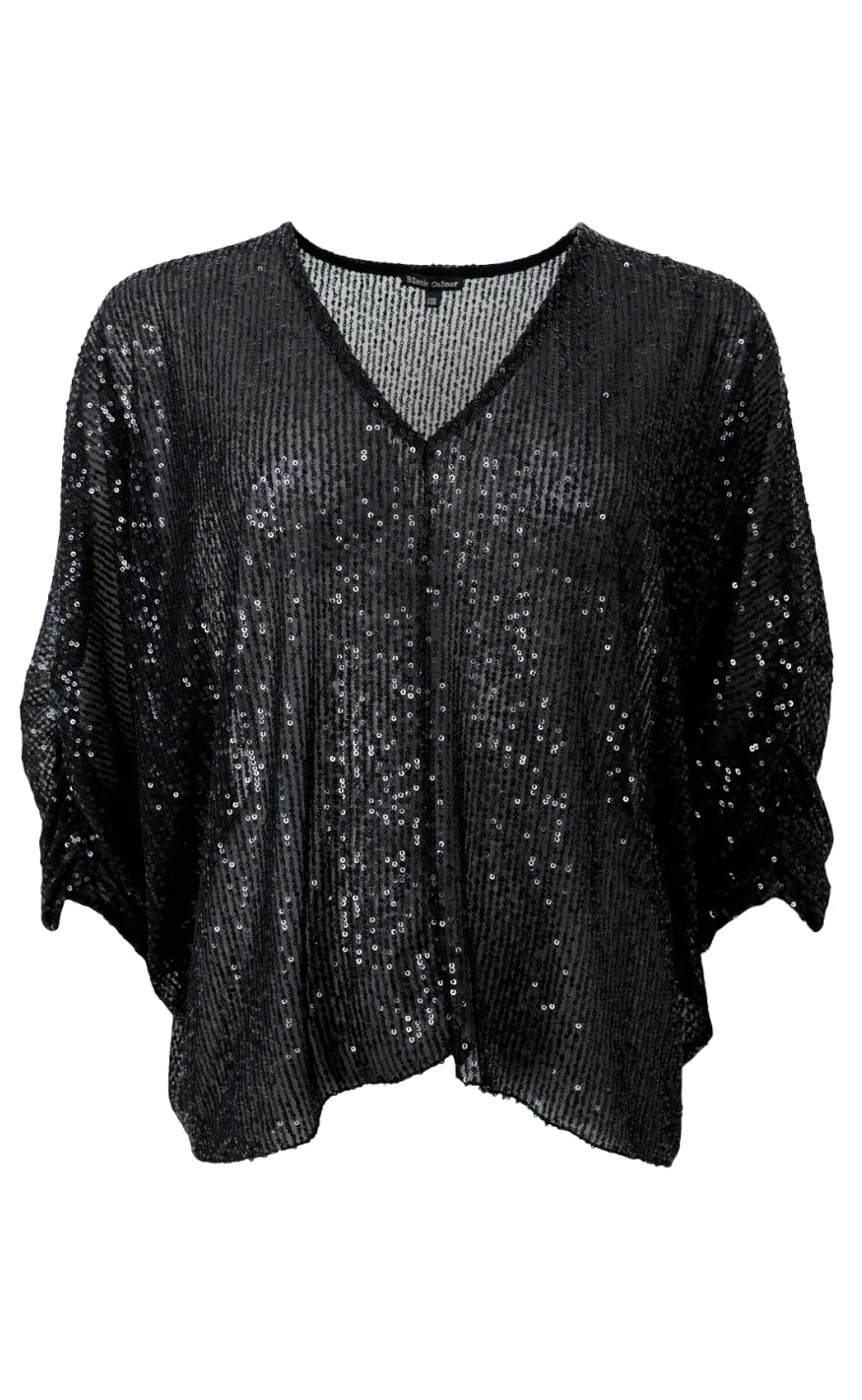 Black Colour Bluse - Glam - Black