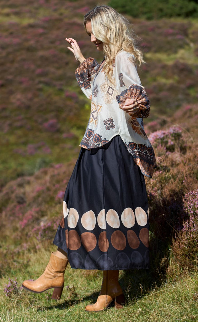 Black Colour Bluse - Hayley - Creme