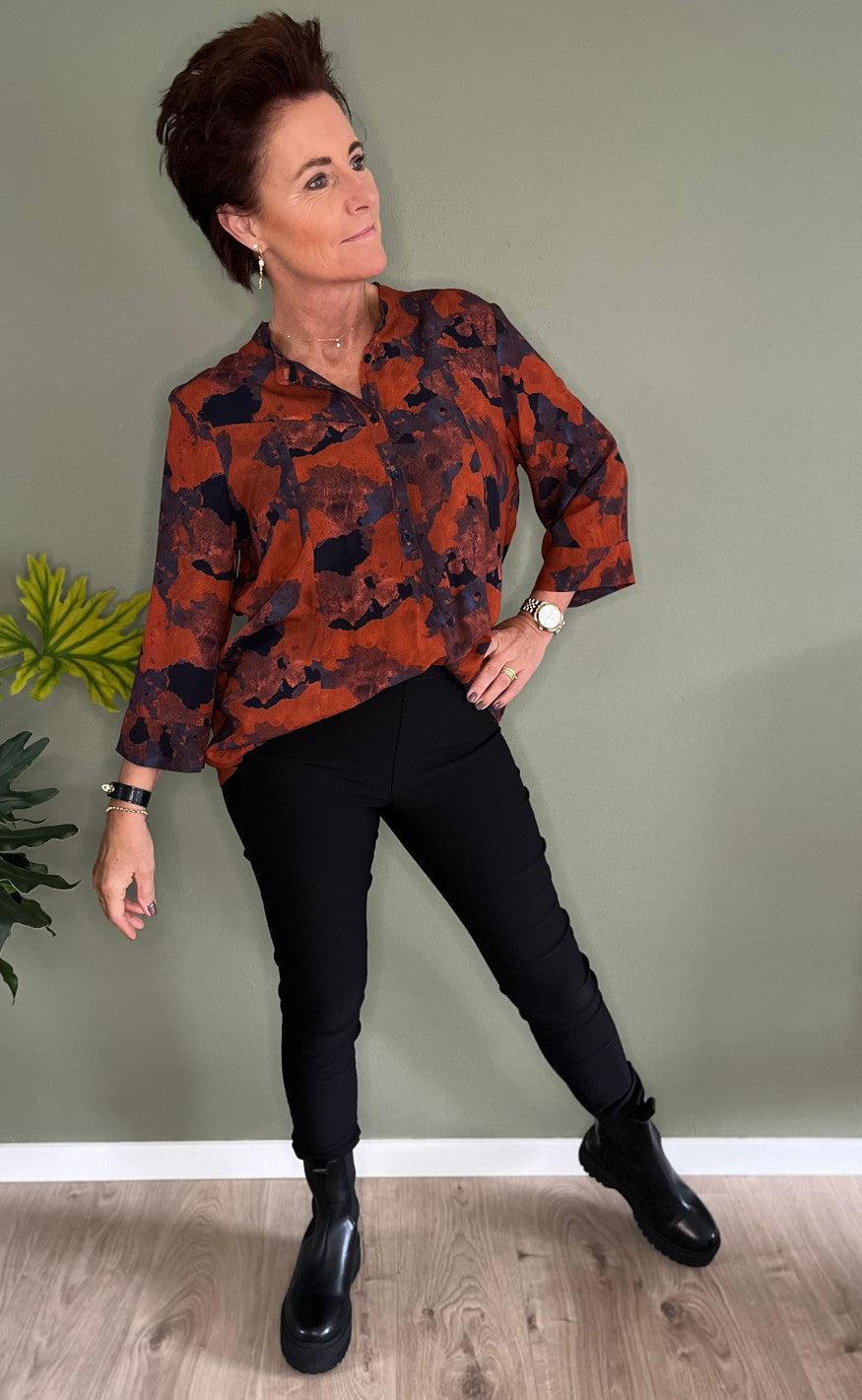 Black Colour Bluse - Kenna - Rust