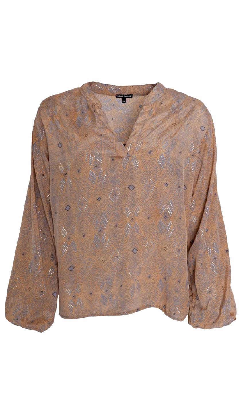 Black Colour Bluse - Luna - Argyle Sand