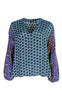 Black Colour Bluse - Luna Kaftan - Blue Jewel Mix