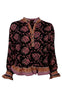 Black Colour Bluse - Luna Ruffle - Black Oak