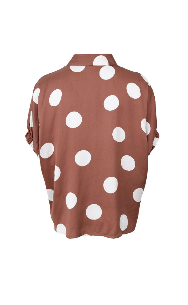 Black Colour Bluse - Mabel - Mocca Dot