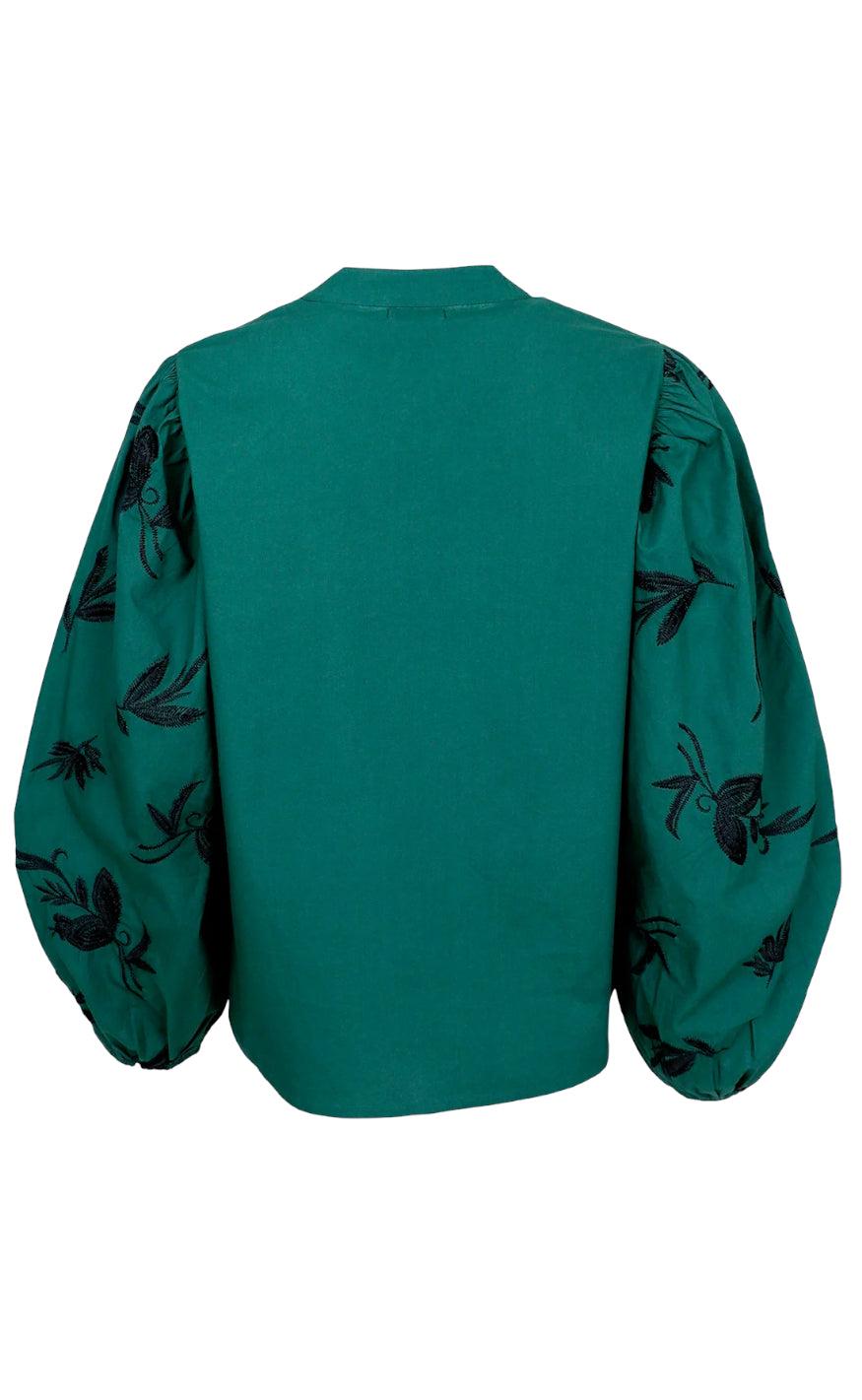 Black Colour Bluse - Maren - Green