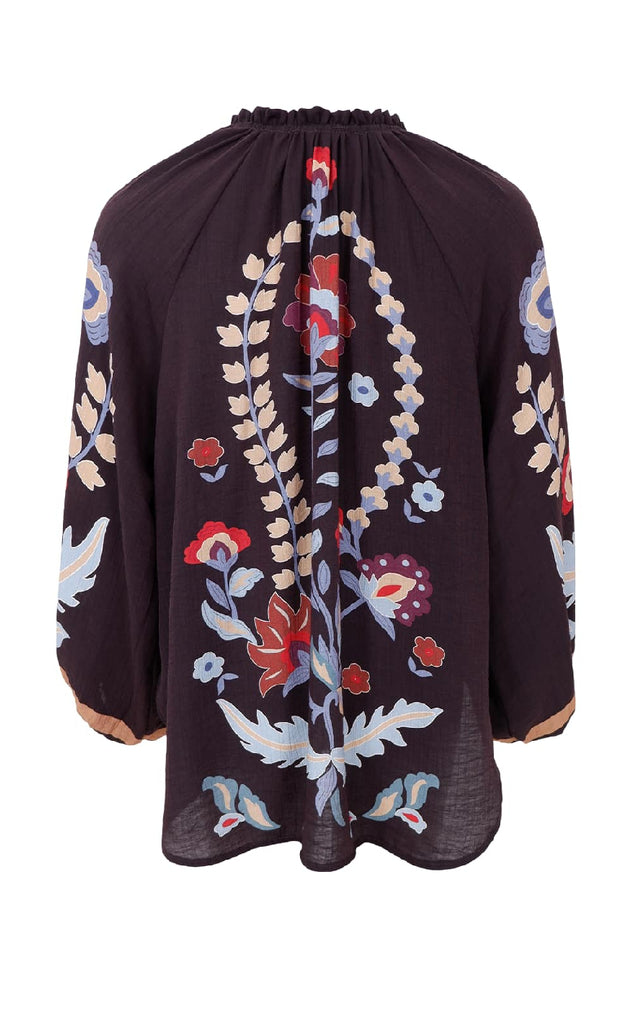 Black Colour Bluse - Marigold - Dk. Chocolate