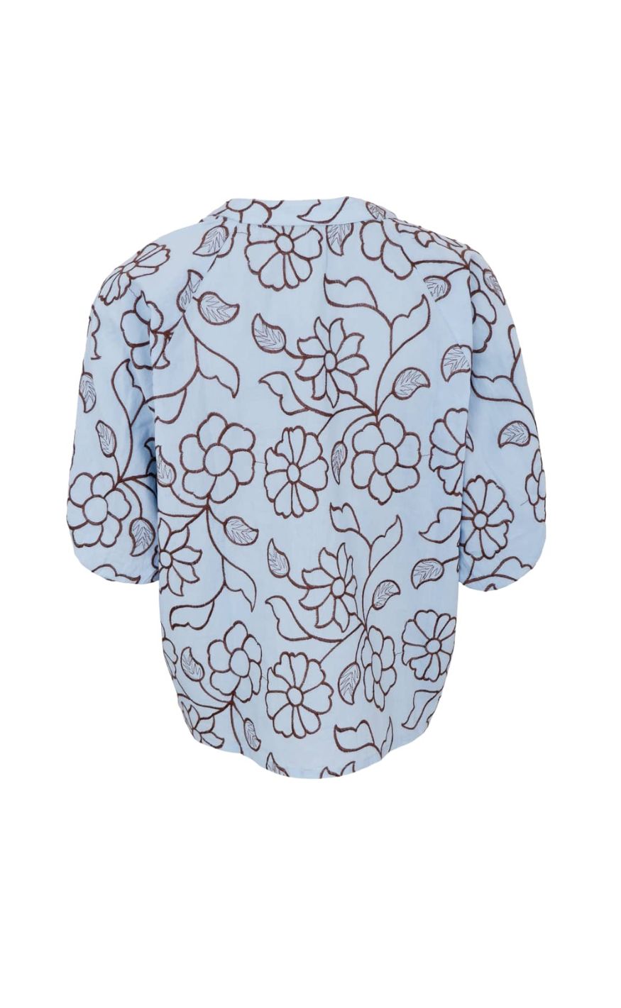 Black Colour Bluse - Marriot - Lt. Blue