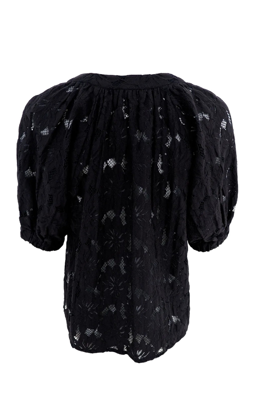 Black Colour Bluse - Nelly Flower - Black