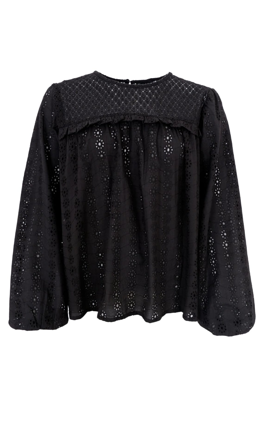Black Colour Bluse - Paige - Black