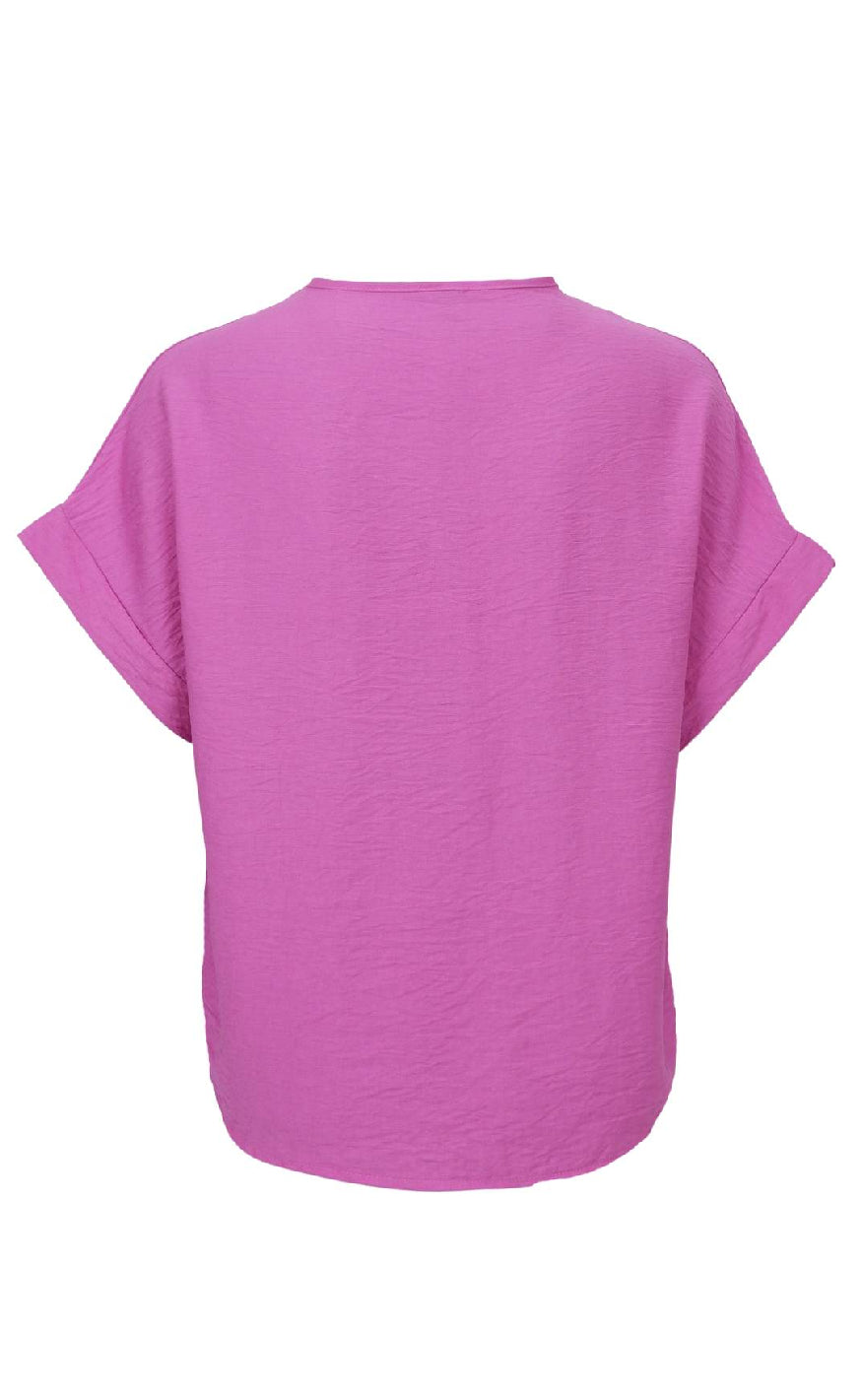 Black Colour Bluse - Samos - Pink