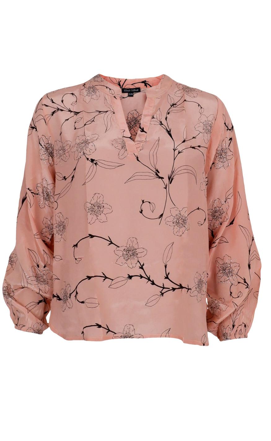 Black Colour Bluse - Siana - Rose Powder