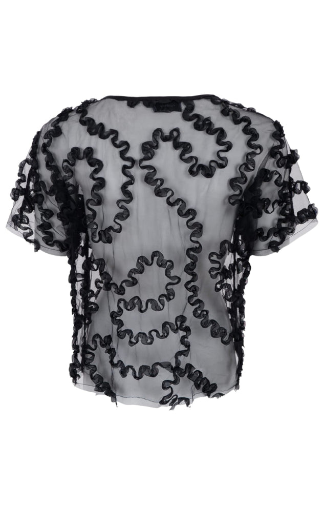 Black Colour Bluse - Swirl - Black