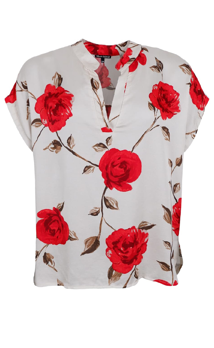 Black Colour Bluse - Tilly Rose - Red