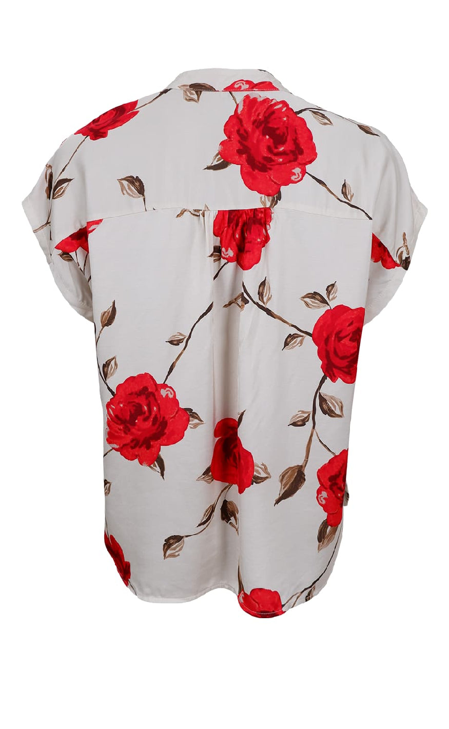 Black Colour Bluse - Tilly Rose - Red