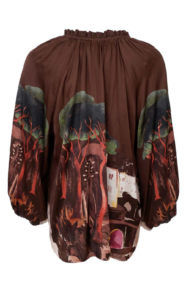 Black Colour Bluse - Toscana - Coffee