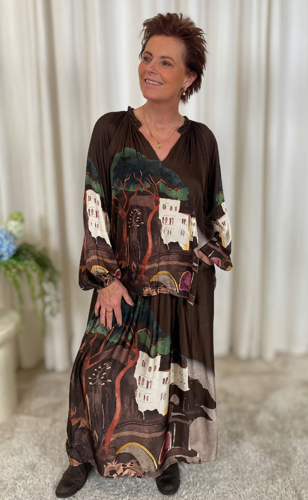 Black Colour Bluse - Toscana - Coffee