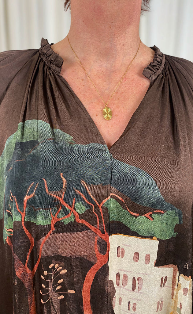 Black Colour Bluse - Toscana - Coffee