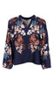 Black Colour Bluse - Zendaya - Navy Flower