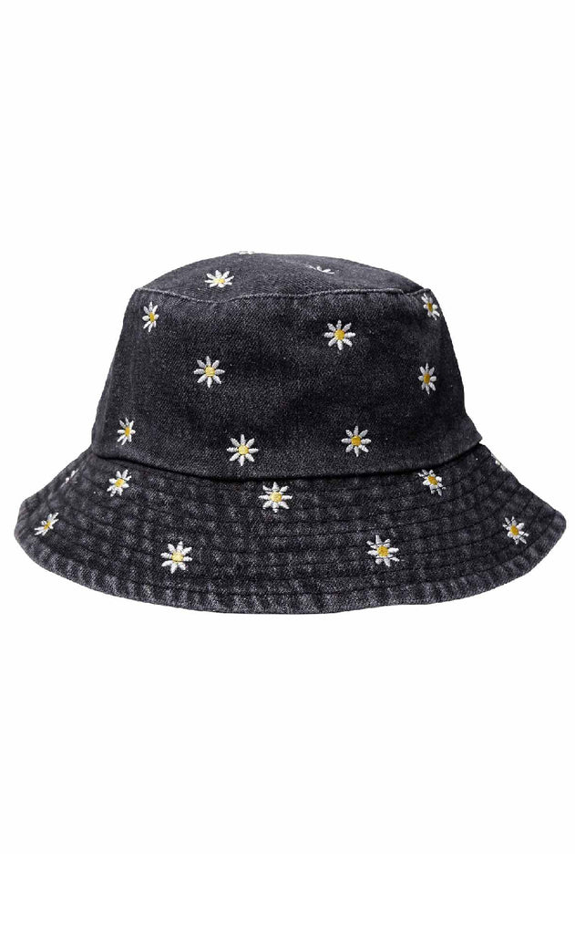 Black Colour Bøllehat - Daisy - Black
