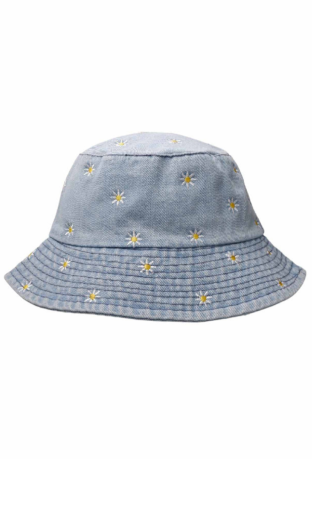 Black Colour Bøllehat - Daisy - Lt. Denim Blue