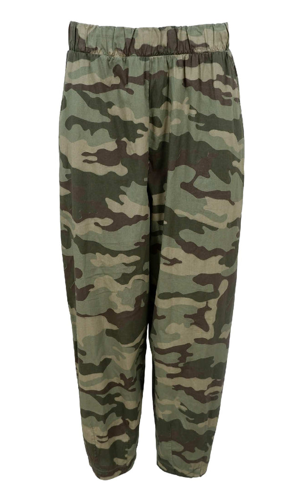 Black Colour Bukser - Abbie Barrel - Camouflage
