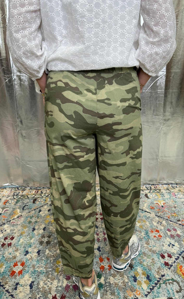 Black Colour Bukser - Abbie Barrel - Camouflage