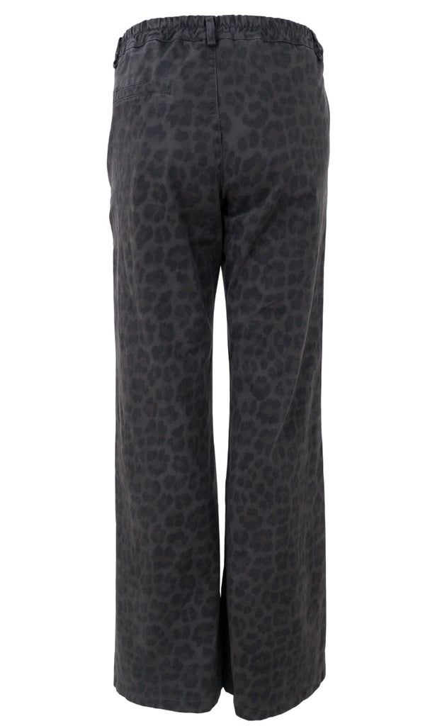 Black Colour Bukser - Abbie - Grey Leopard