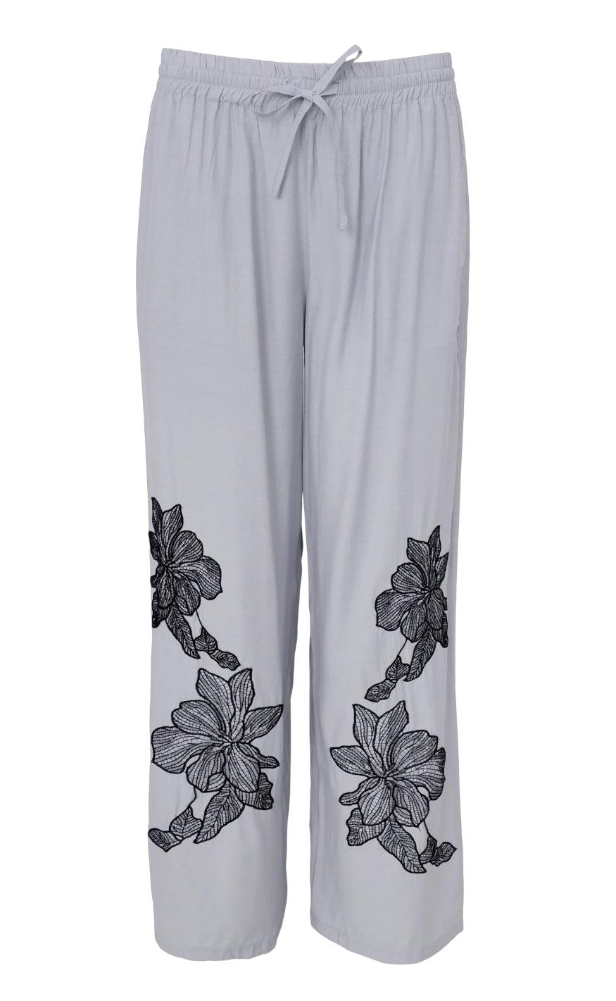 Black Colour Bukser - Alia - Lt. Grey
