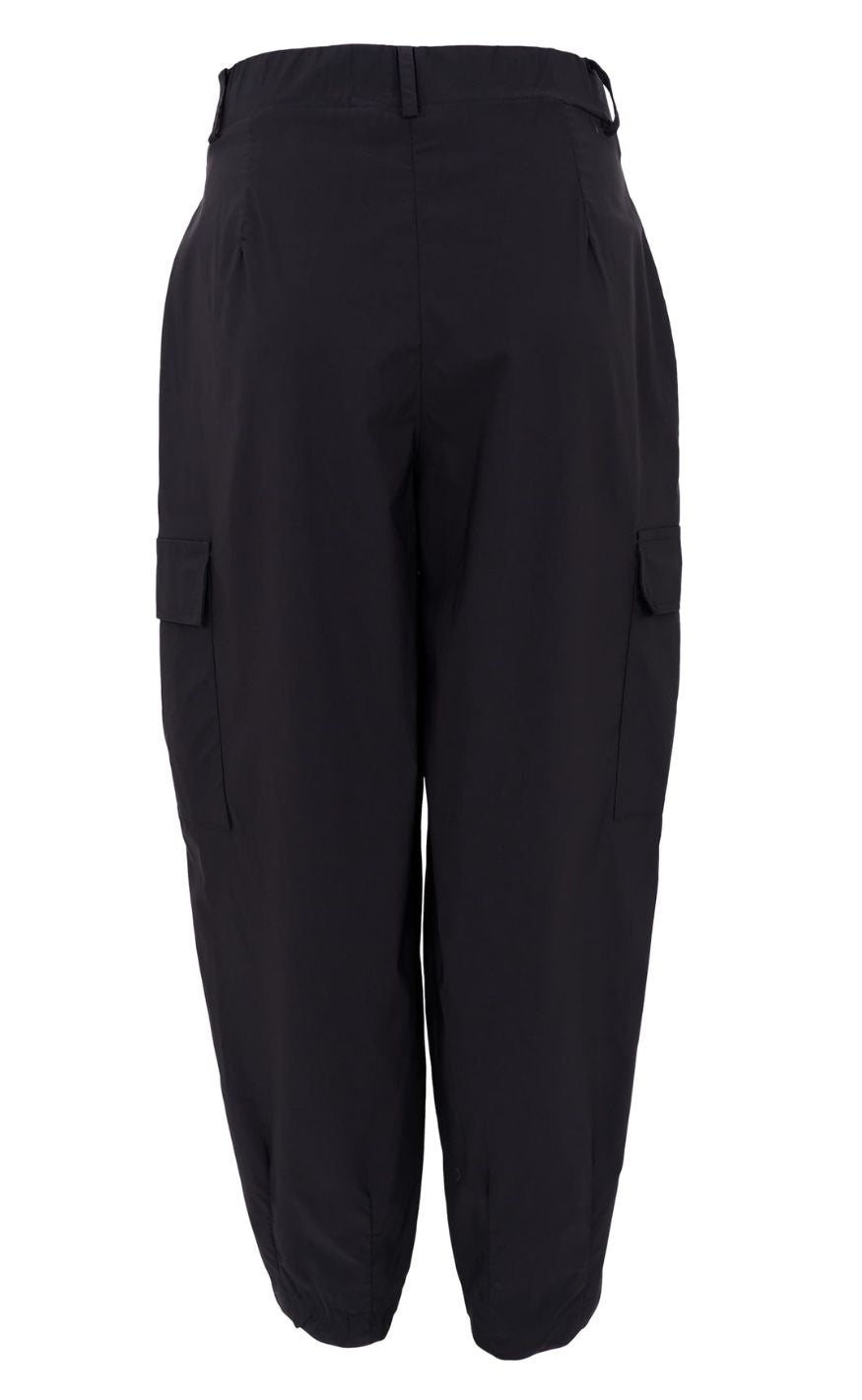Black Colour Bukser - Davina Barrel Cargo - Black