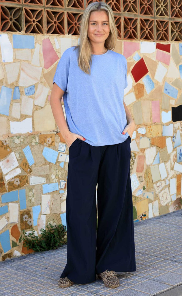 Black Colour Bukser - Davina Wide - Black