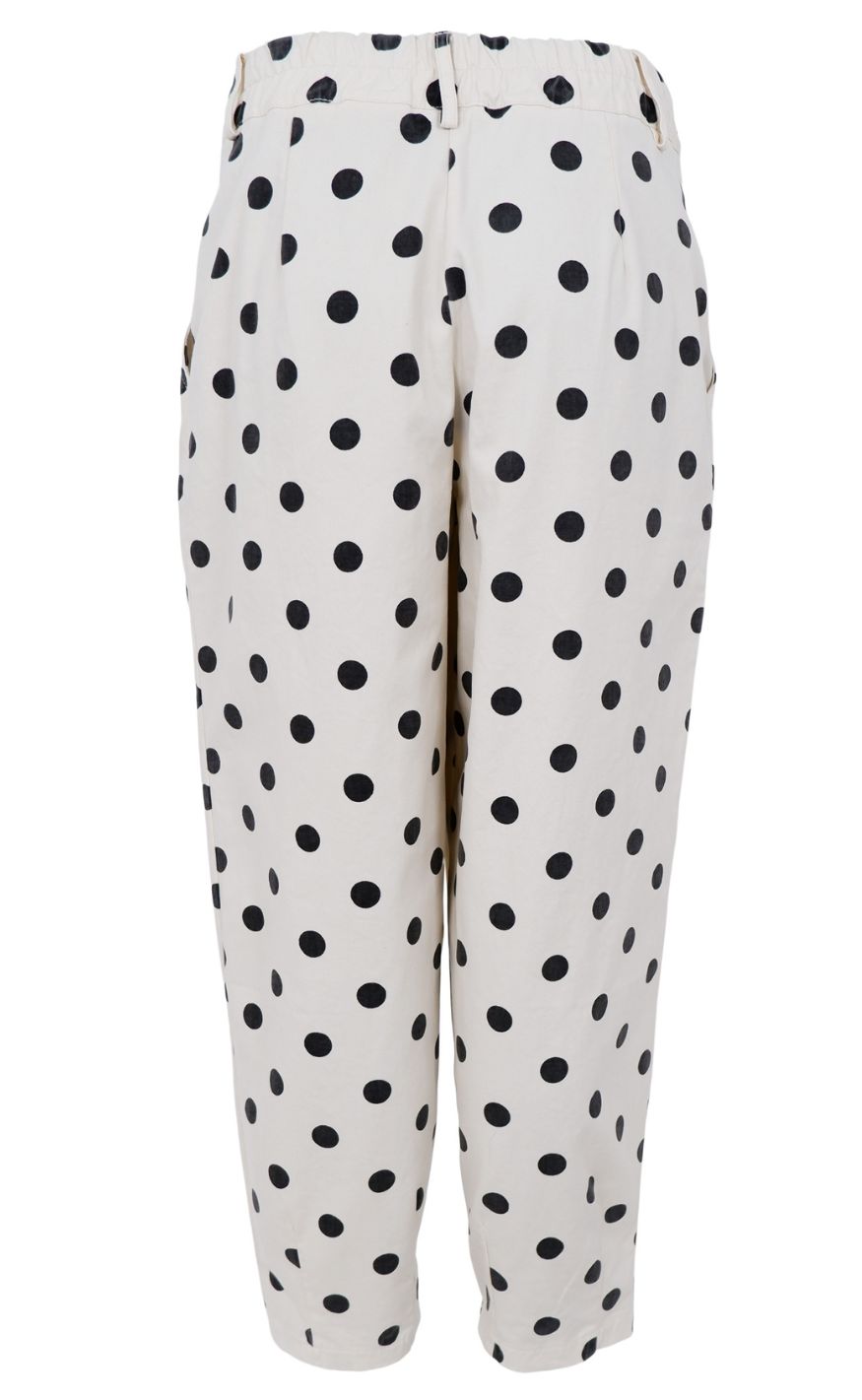 Black Colour Bukser - Ellie Barrel - White Dot