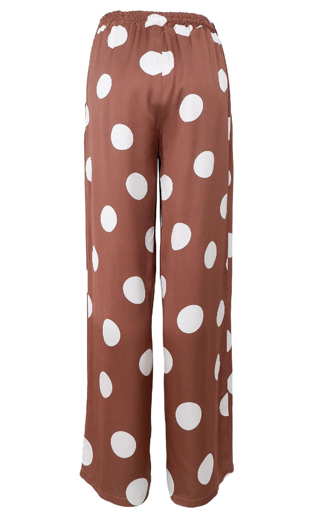 Black Colour Bukser - Mabel - Mocca Dot