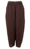 Black Colour Bukser - Melina Barrel Linen - Coffee