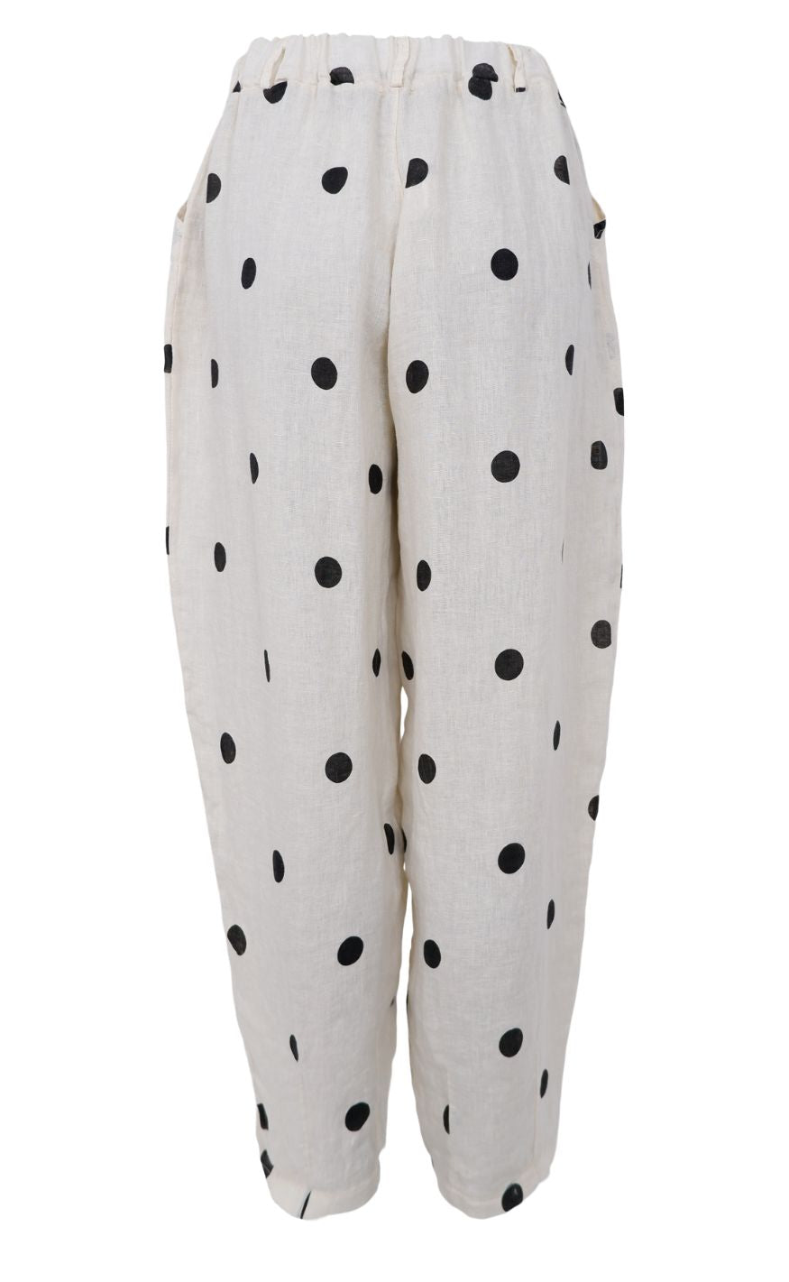 Black Colour Bukser - Melina Barrel Linen - Dot