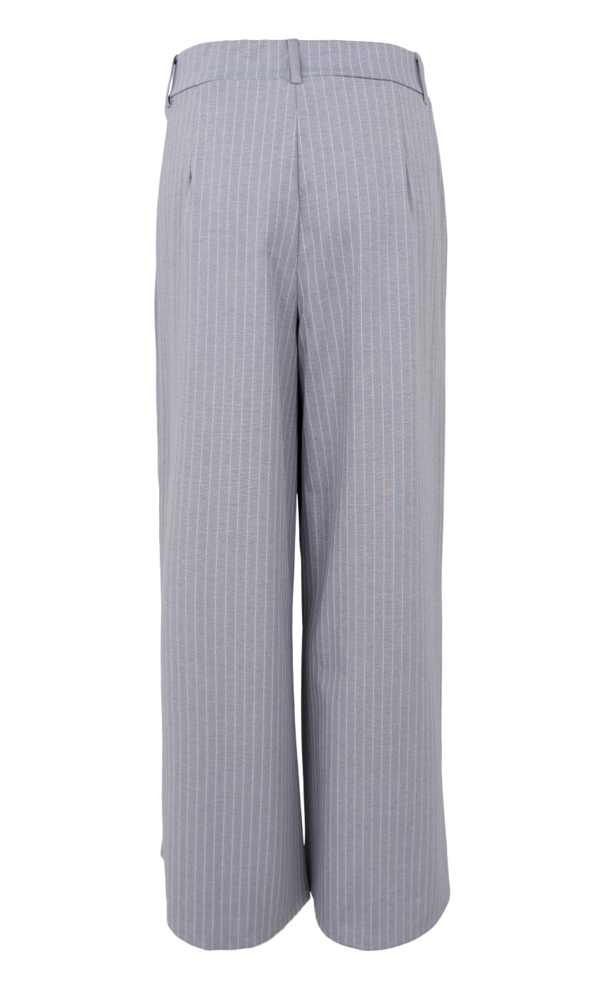 Black Colour Bukser - Milano Wide - Grey Stripe